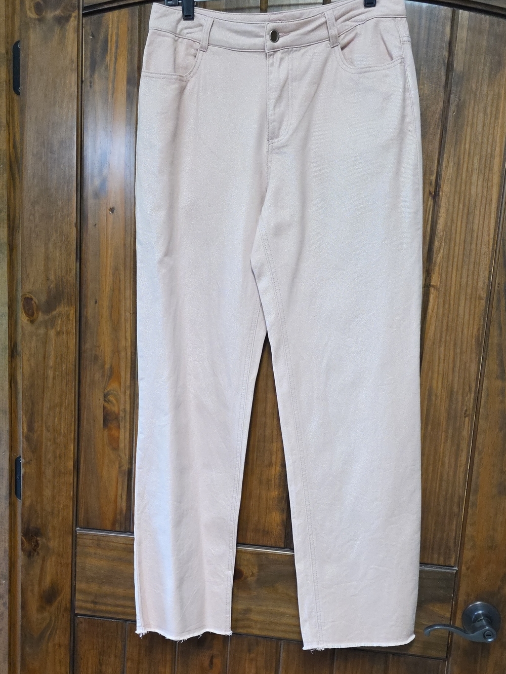 NWOT Entro Pink Shimmer Wide Leg Jeans - Size M